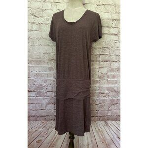 Athleta Odyssey Dress Heather Lavender Drop Waist Athletic Stretch Ruched Size M